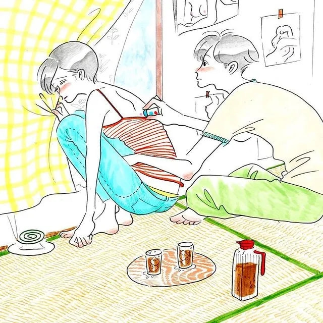 私人情侣网络站(日本小姐姐的70张情侣插画，好真实)-第4张图片-蝶芒网