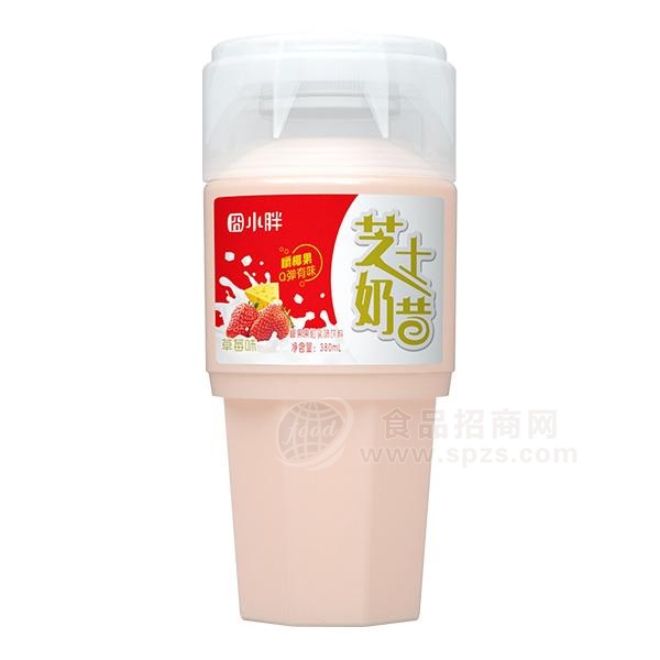 囧小胖 草莓味 芝士奶昔 椰果果粒 乳味饮料  乳饮料 380ml