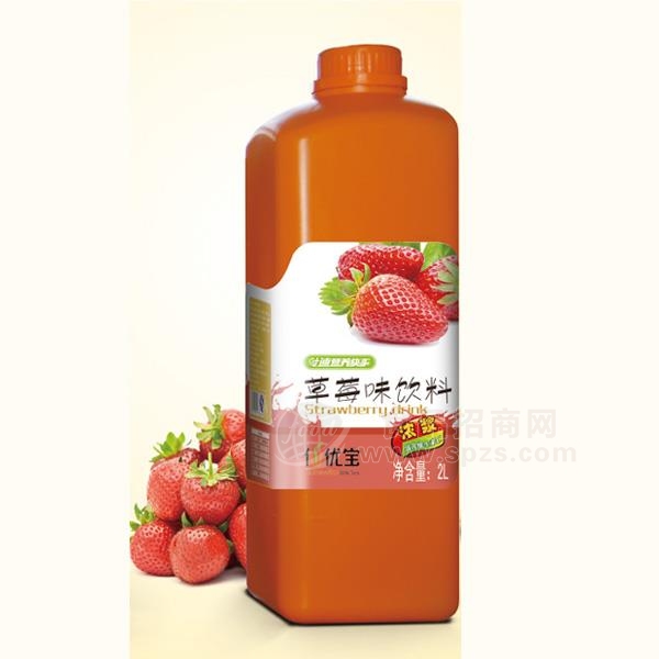 仙优宝草莓味饮料 果汁饮料2L