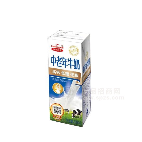 浩华乐源 中老年高钙 低糖 低脂牛奶 复合蛋白饮品250ml
