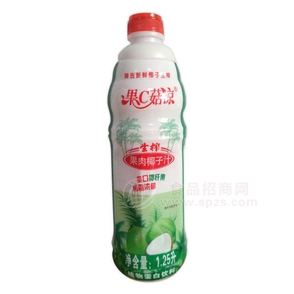 果C菇凉 生榨果肉椰子汁饮料 植物蛋白饮料1.25L