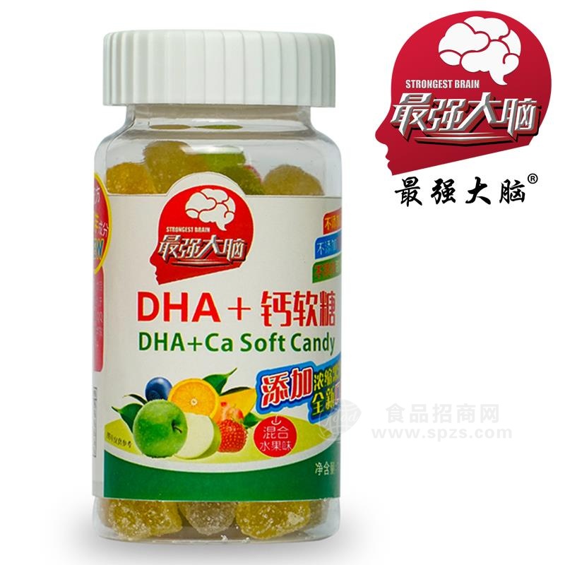 儿童糖果DHA+钙软糖 混合水果味130g*24罐/箱