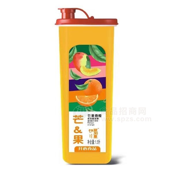 爱加壹 芒果香橙 益生菌发酵复合果汁 1.5L