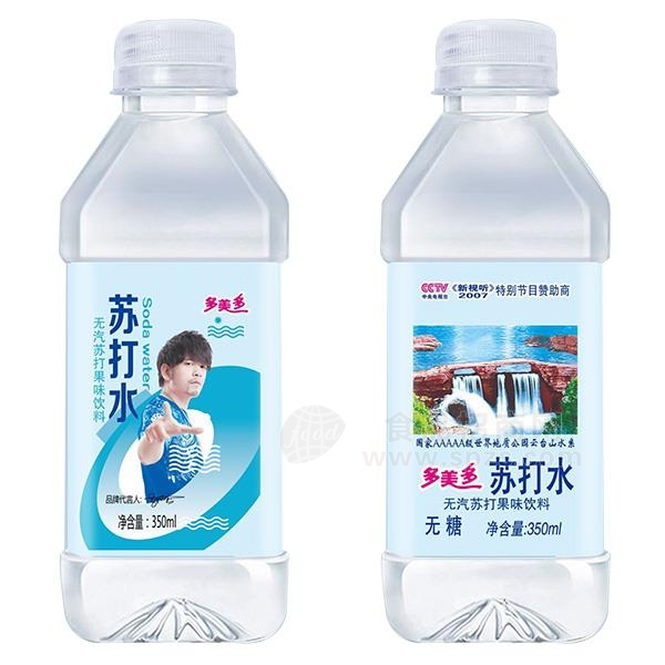 多美多 无汽苏打果味饮料 苏打水饮料350ml