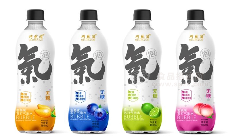 巧然滋 无糖苏打气泡水480ml 果味水 果味苏打水