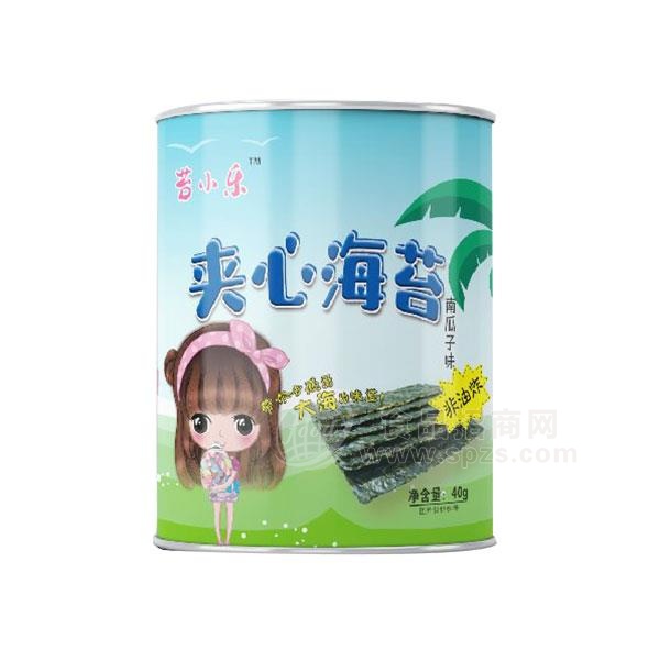 苔小乐南瓜子味罐装夹心海苔休闲食品招商40g