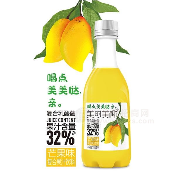 美时美椰芒果汁饮料380ml 瓶装饮料 复合果汁