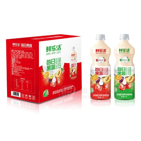 鲜乐活 植物蛋白型乳酸菌饮料 乳饮料 1.25LX6瓶