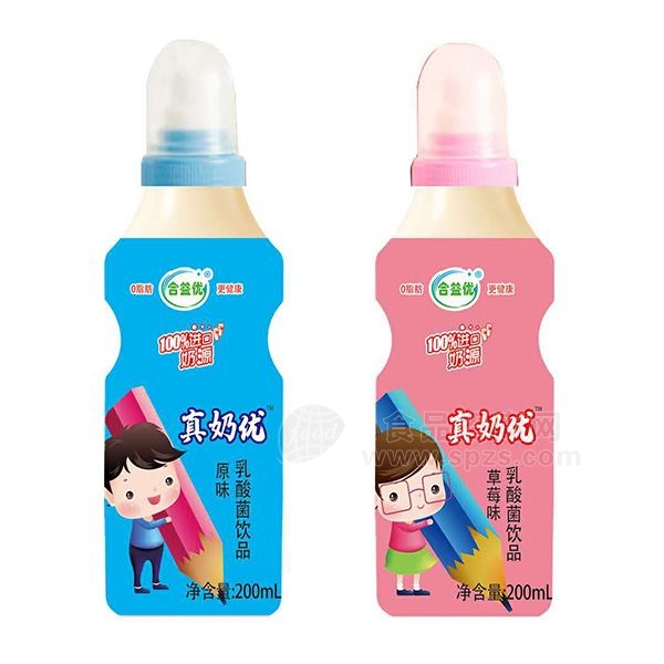 合益优真奶优草莓味乳酸菌饮品招商200ml