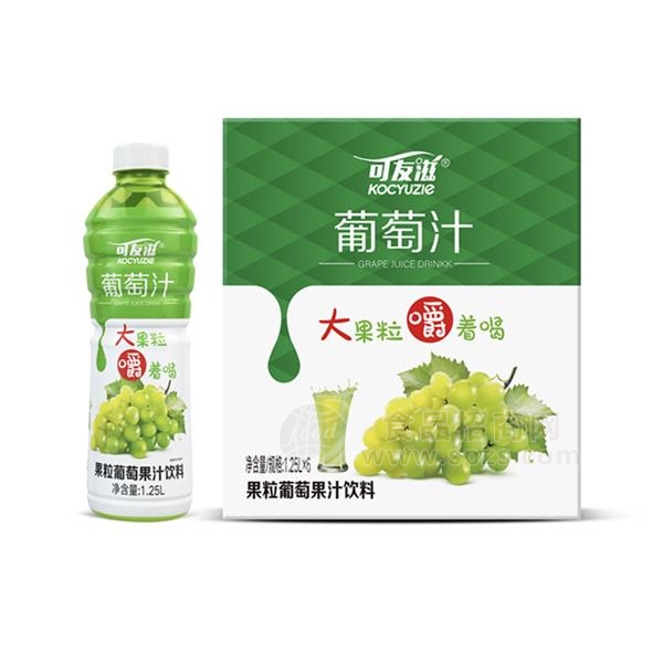 可友滋 果粒葡萄汁 果汁饮料整箱招商新品上市1.25Lx6瓶