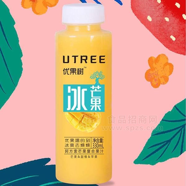 优果树 冰芒果 芒果复合果汁饮料招商330ml