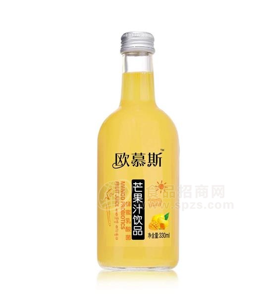 欧慕斯 芒果桃汁饮品 330g瓶装 蜂蜜乳酸菌