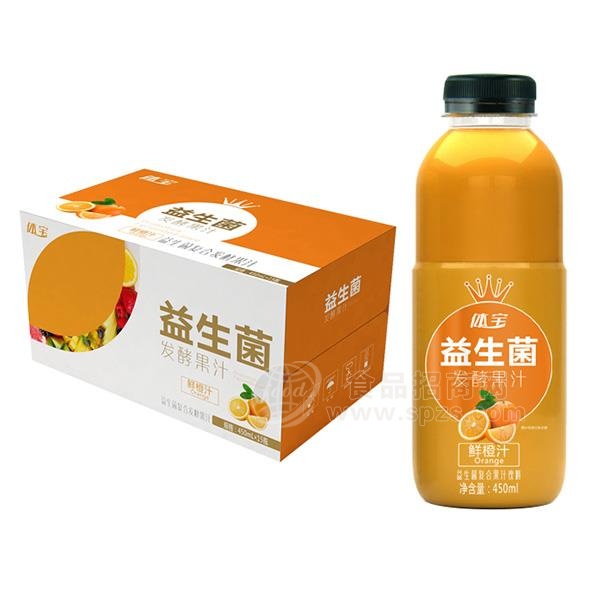 体宝 鲜橙汁益生菌复合发酵果汁  果