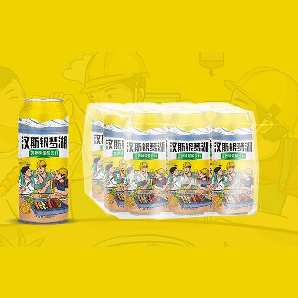 汉斯银梦湖碳酸饮料菠萝味饮料招商罐装饮料代理500ml