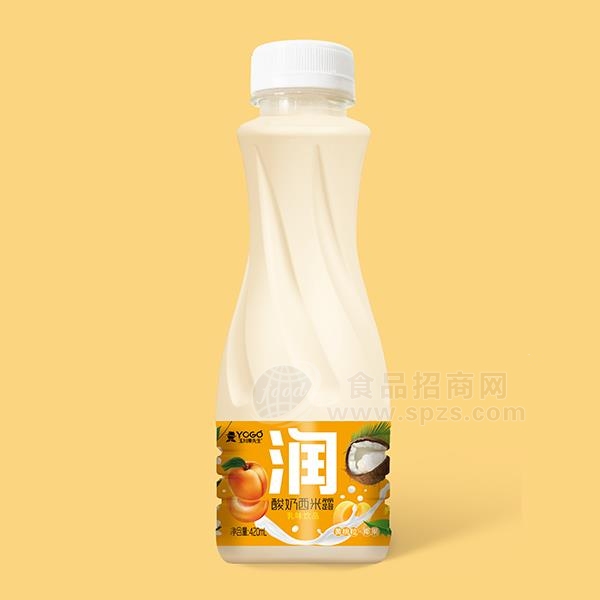 玉川果先生 黄桃酸奶西米***味饮品  黄桃西米露 酸奶饮品招商420ml