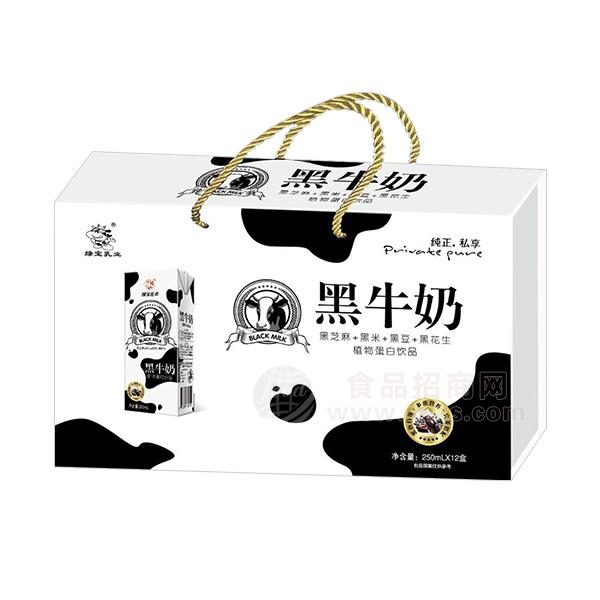 绿宝乳业 谷物黑牛奶 植物蛋白饮品 250mlx12盒