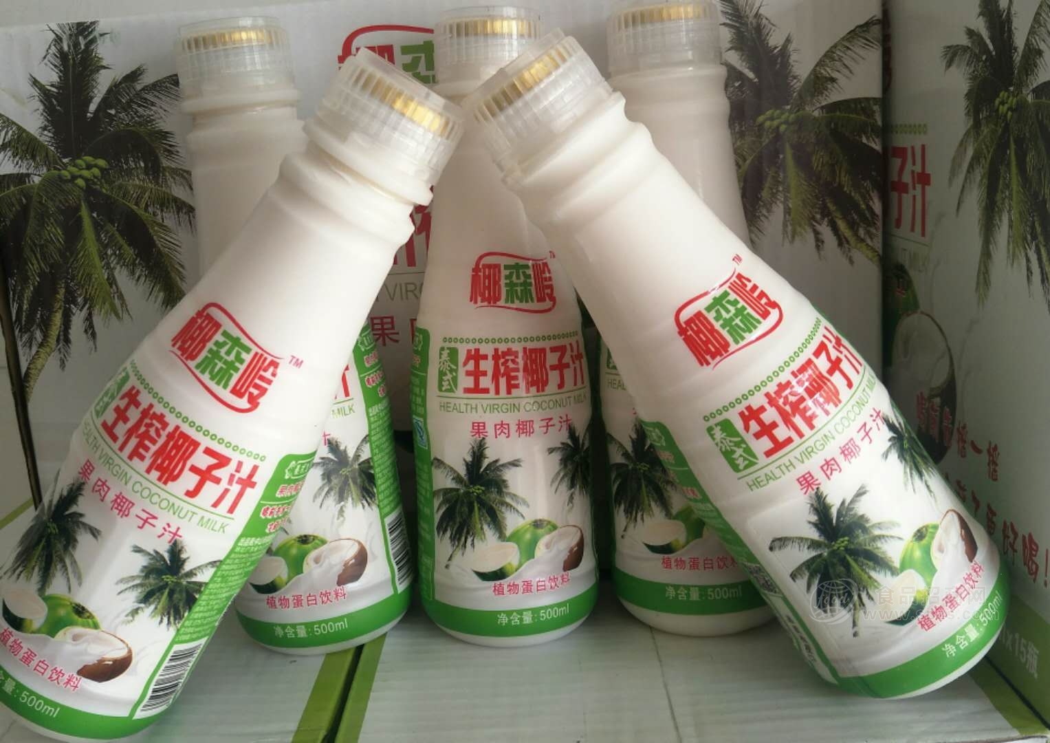 椰森岭椰子汁 泰式生榨椰子汁 果肉椰汁 500ml 瓶装