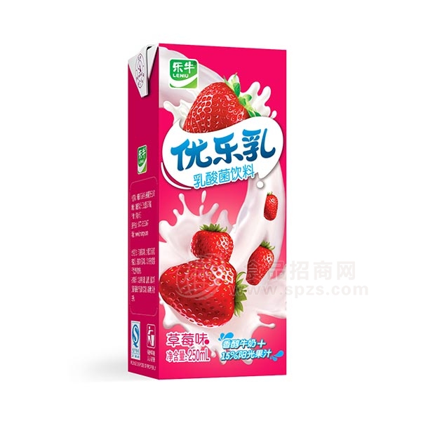 乐牛  优乐乳 乳酸菌饮料 （草莓味）250ML