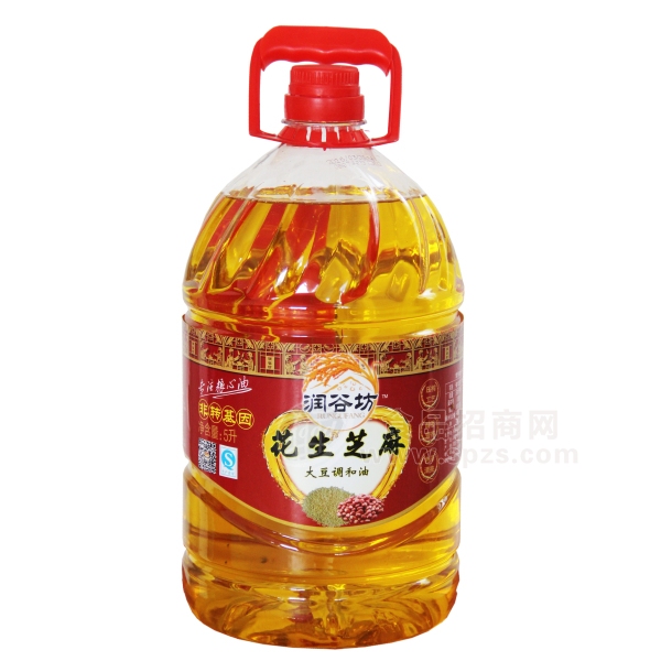 润谷坊食用油  花生芝麻大豆调和油5L