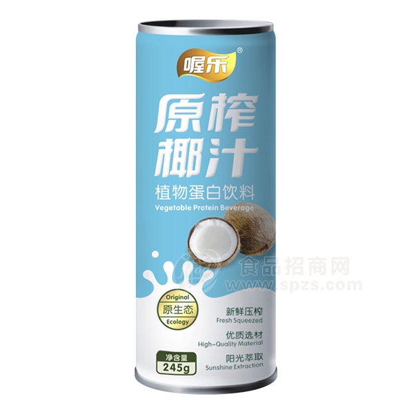 喔乐 原榨椰汁植物蛋白饮料椰子汁245g