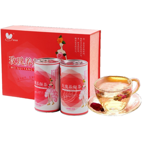 香玫园 玫瑰养颜茶80gx2瓶  速溶茶 玫瑰茶