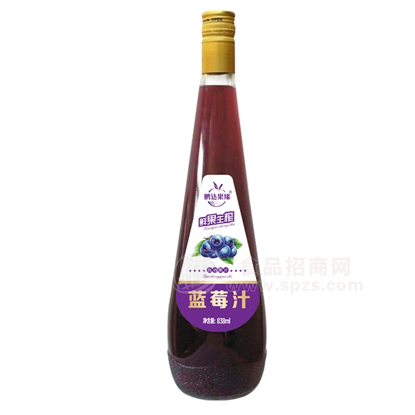 鹏达果缘 生榨蓝莓汁838ml