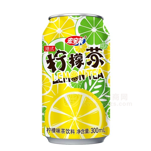 宏宝莱柠檬茶 柠檬味茶饮料300ml