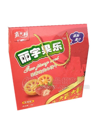 丽宇果乐果酱味夹心饼干草莓味礼盒