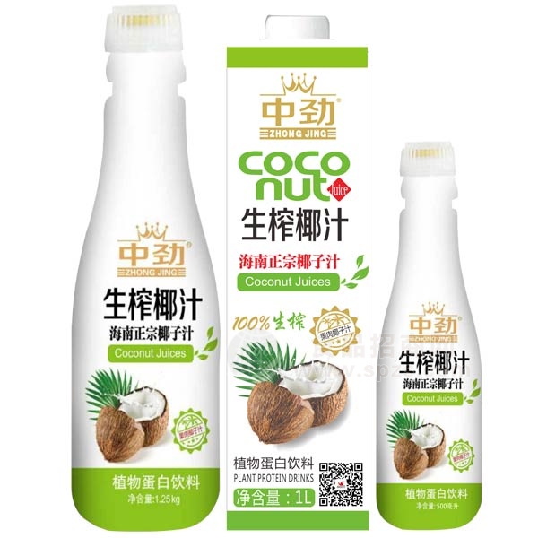 中劲生榨椰汁植物蛋白饮料1L