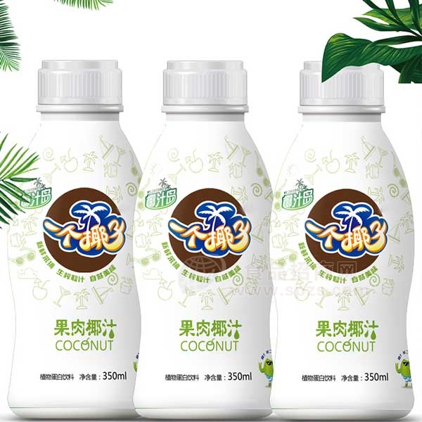 椰汁岛 果肉椰汁 植物蛋白饮料 350mL
