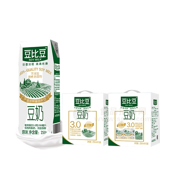 豆比豆 植物蛋白饮料豆奶250mlx12盒