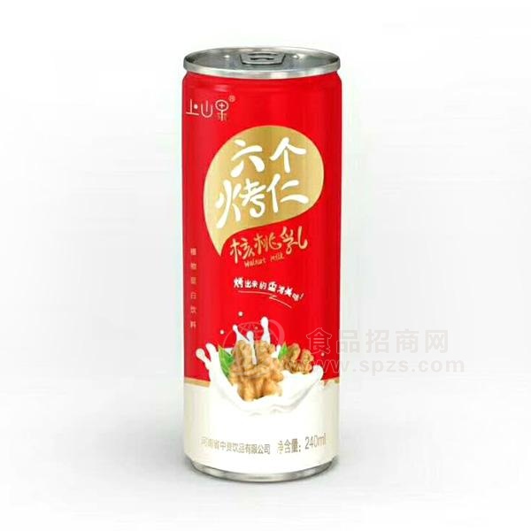 上山果六个烤仁核桃乳植物蛋白饮料240ml