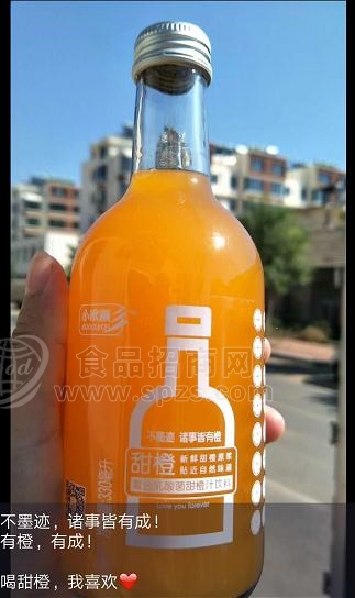 小欧颜玻璃瓶饮品甜橙果汁饮料