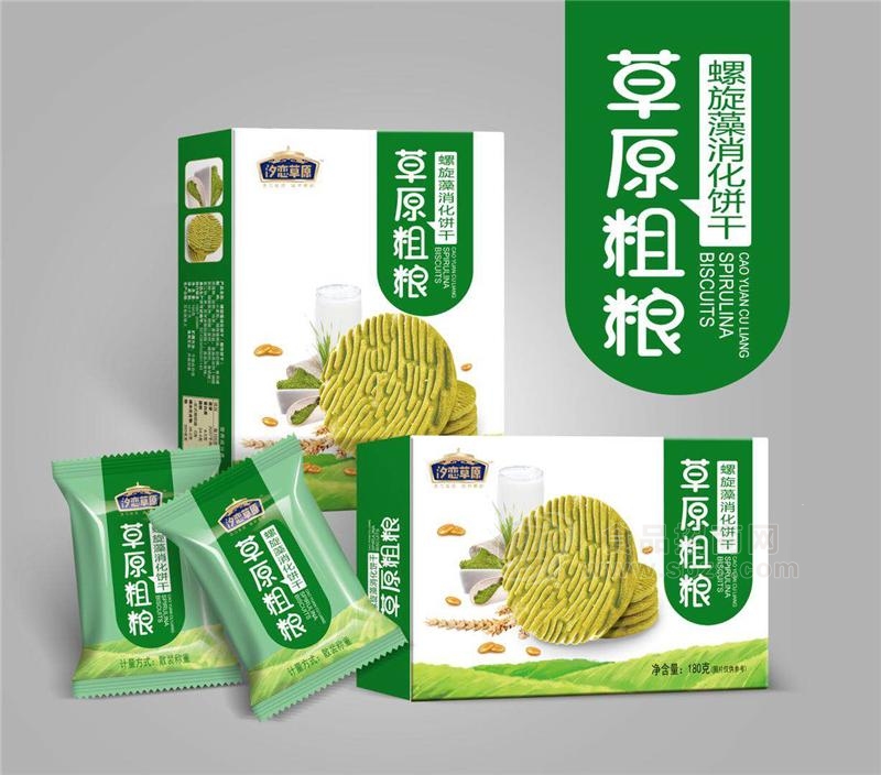 汐恋草原 草原粗粮 螺旋藻消化饼干