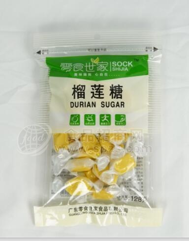 零食世家榴莲糖128g