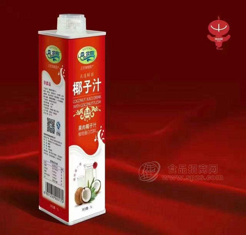 吧啡客 果肉椰子汁 椰汁 植物蛋白饮料 1L