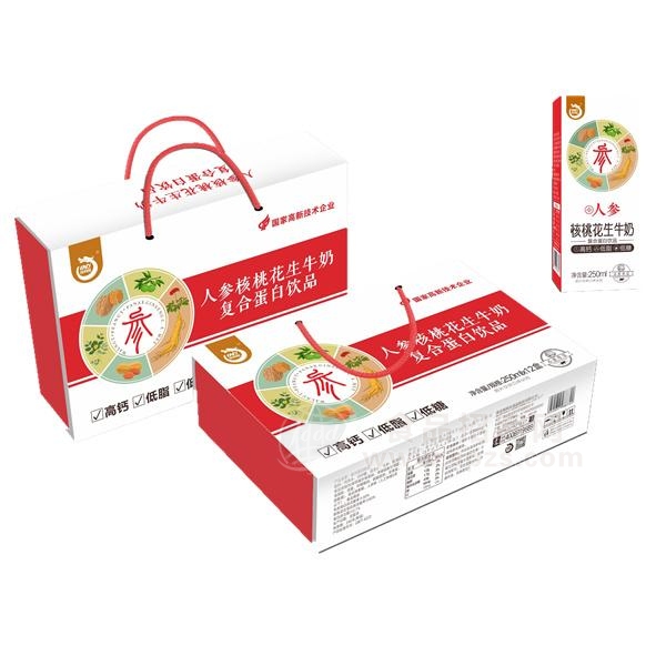 澳利龙人参核桃花生复合蛋白饮品250mlx12盒