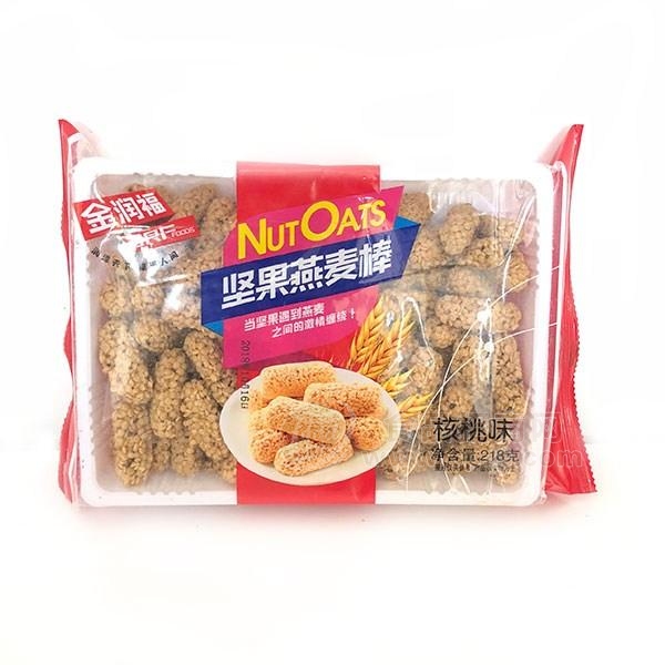 金润福坚果燕麦棒核桃味糕点休闲食品218g