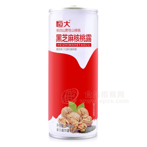 恒大黑芝麻核桃露 复合植物蛋白饮料240ml