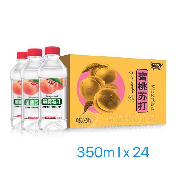 中跃蜜桃苏打风味饮料350mlx24