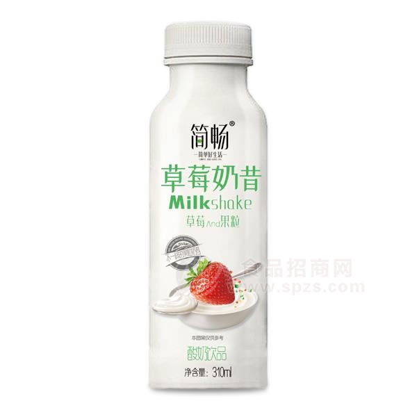 简畅草莓奶昔酸奶饮品310ml
