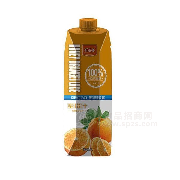 鲜实多蜜橙汁饮料果汁饮料1L