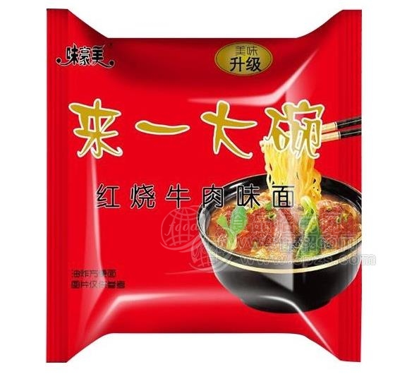 味豪美来一大碗方便面红烧牛肉味