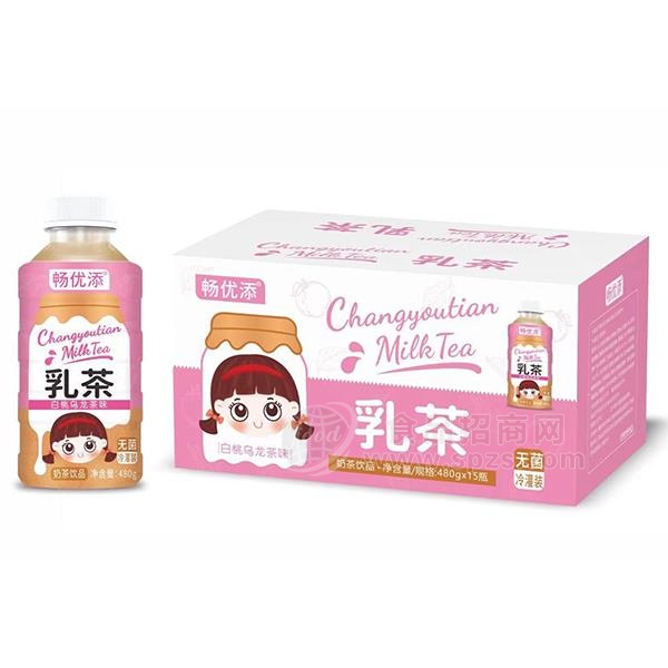 畅优添白桃乌龙味乳茶奶茶饮品480gx