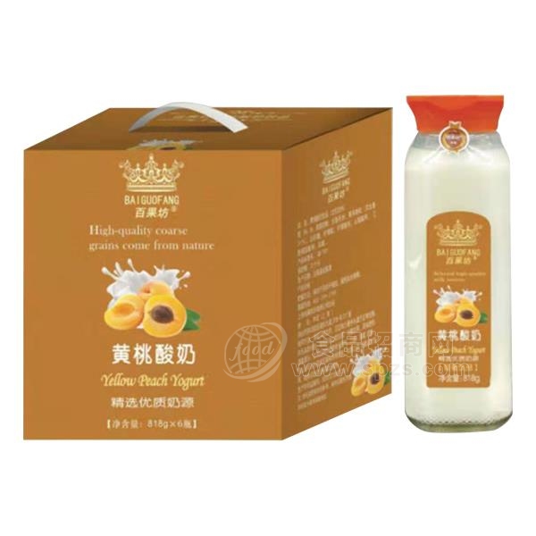 百果坊黄桃酸奶乳饮料818gx6瓶