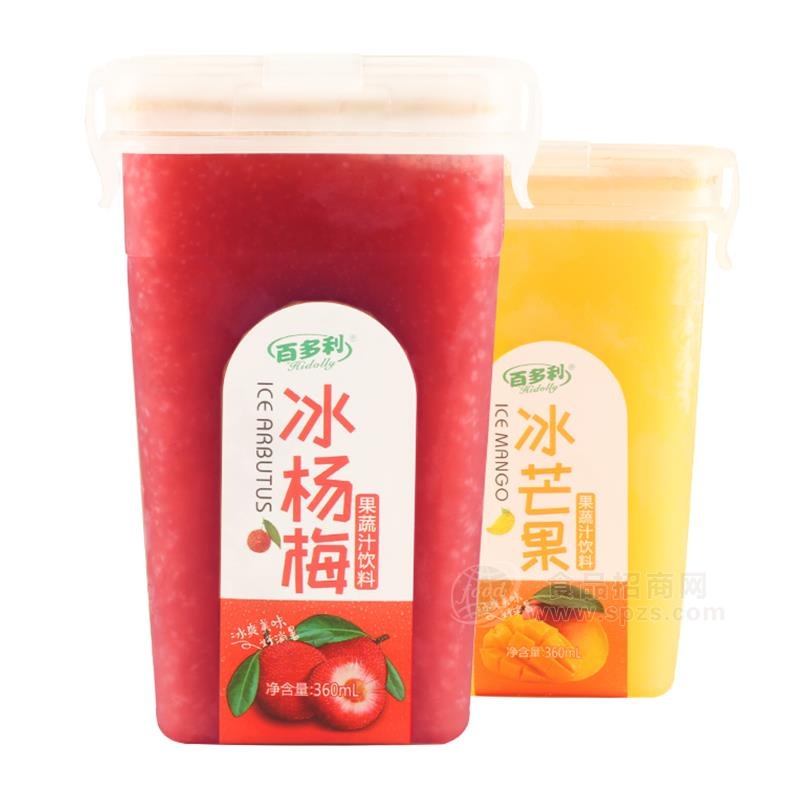 百多利冰杨梅冰芒果果蔬汁饮料果汁饮料360ml