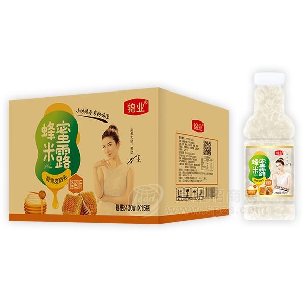 锦业蜂蜜米露植物发酵乳招商430mlX1