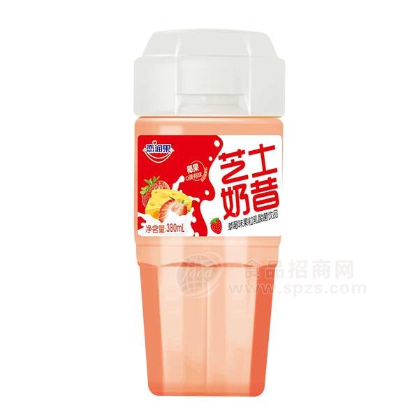 恋润果草莓味芝士奶昔 果粒乳酸菌饮品380ml