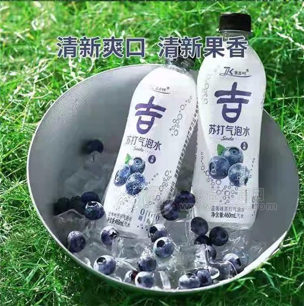 吉吉咔蓝莓味苏打气泡水460ml汽水