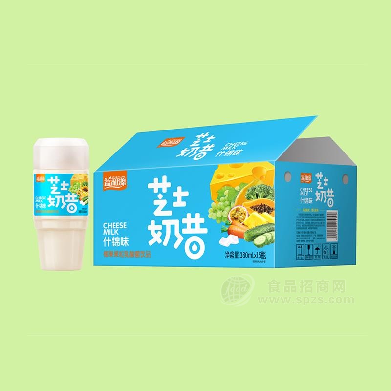 益和源什锦味椰果果粒乳酸菌饮品芝士奶昔380mlx15瓶